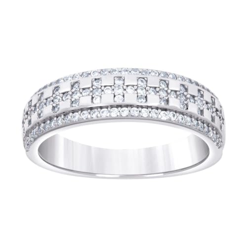 Alliance en argent 925 avec zircone cubique | Largeur 5,8 mm Taille 6 pour homme