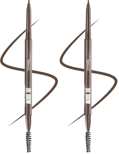 Image of MARS OH Brow Eyebrow Pencil | Micro Precision Retractable with a Spoolie | Highly Pigmented | Smudge Proof & Water Resistance | Long-Lasting | Lightweight Eyebrow Pencil (0.1 gm) (Brown) (Pack of 2)