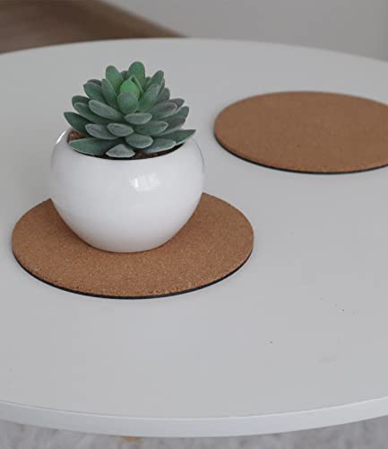 Kitlab Cork Plant Coasters, Double Layers 6 Inch Cork Planter Coaster, Absorbent Cork Plant Mats, Cork Plant Coasters For House Plants, 6 Pcs #TOP6