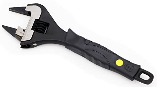 Image of Extra Slim Jaw 8-Inch Adjustable Wrench, Black, Alloy Steel