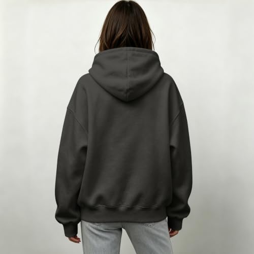 Funnel Neck Hoodie Women Oversized Mock Neck Sweatshirt Fall Outfits - image 5