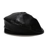 Unisex Fashion Women Men Leather Beret Newsboys Hat Versatile Driving Cabbie Painter Golf PU Caps Black