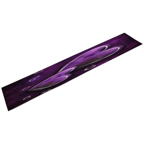 Chemin de table épais design cœurs violets tissage de qualité supérieure