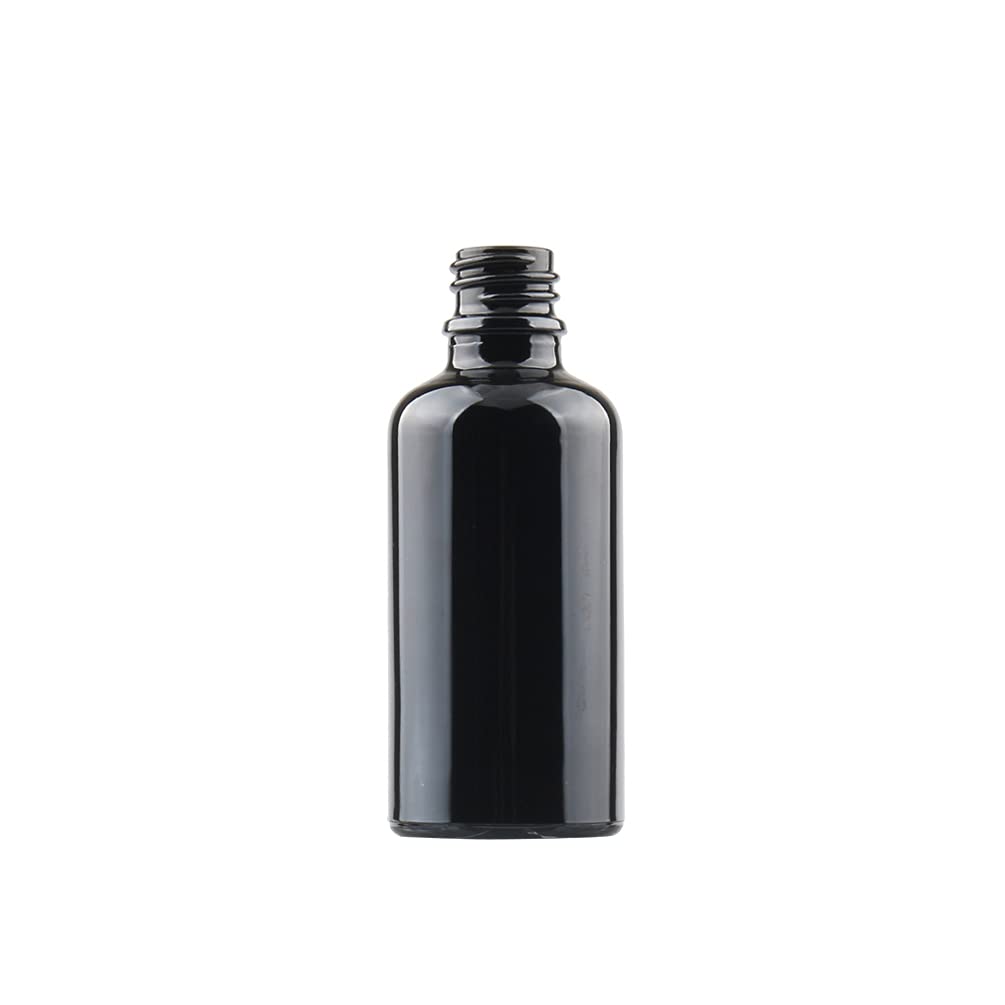 12 Pezzi 50 ml Bottiglie Contagocce in Vetro Nero con Pipetta Tappo a Vite Oro per Oli Essenziali, Contenitori di Aromaterapia, Cosmetici
