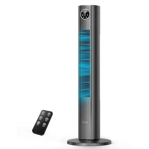ZAFRO Tower Fan for Bedroom, 90° Oscillating Fan with 4 Modes, 3 Speeds, 25ft/s Velocity, 12H Timer, Standing Fan for Bedroom, Living Room, Office, Grey, 36 Inches Grey 36 Inch