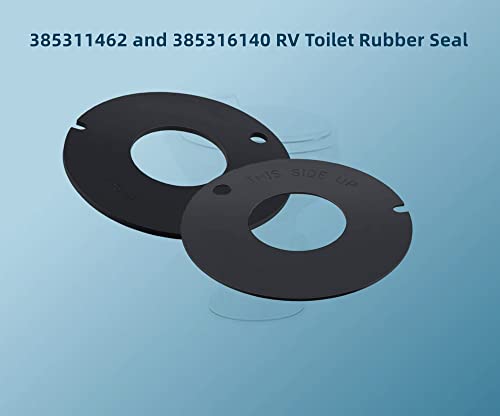 Image of 385311462 and 385316140 RV Toilet Rubber Seal Toilet Flush Ball Seal for Do-Metic Sealand M-ansfield VacuFlush RV Camper Toilet, Compatible with 510 /506+, 510+ /1006, 1008 /EcoVac, 511H(2 Pieces)