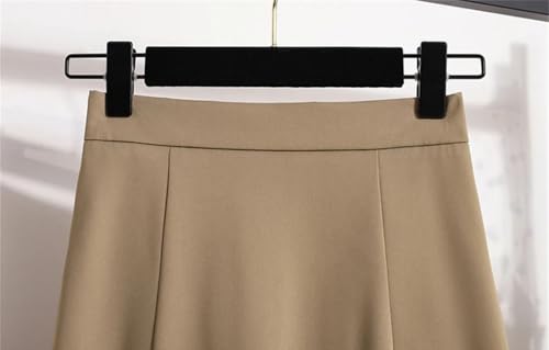 Women High Waist Solid Color A Line Casual Skirt Summer Beach Pleated Bodycon Maxi Skirts2