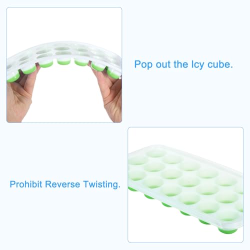 2 Paquetes Moldes para Cubos de Hielo con Tapa Verde miniatura 4