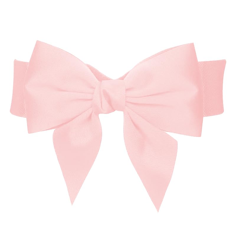 COTIM COYIN Women Elastic Belts Stretchy Leather Waistband Wide Stretch Dress Belt with Bow Tie Interlock Buckle