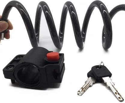 PANCIKAA Spiral Metal Black Cable Lock - 150 cms | Heavy Duty Multipurpose Anti-Theft Wire Locks with 2 Keys | Best Security Wire Chain Tools for Two Wheeler for Helmet, Bike, Bicycle 3