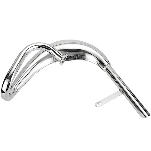 Image of FVRITO Performance Chrome Exhaust Muffler Expansion Chamber Pipe Silencer Gasket for 2 Stroke 50cc 66cc 80cc 100cc Engine Gas Motorized Bicycle Motor Bike Silver