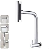 Torneira Gourmet Inox 4 Jatos Cozinha SOFTINOX – Giratória 360°, Instalação em Bancada/Parede, Diversas Cores, 1/4 de Volta, Funções (Cascata, Chuveirinho, Spray e Concentrado) (Parede, Cromada)