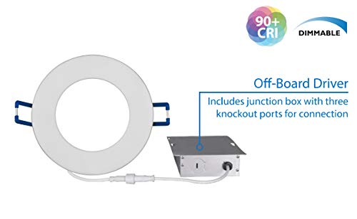 Image of NICOR Lighting 3 inch Round White Flat Panel LED Downlight in 5000K (DLE321205KRDWH)