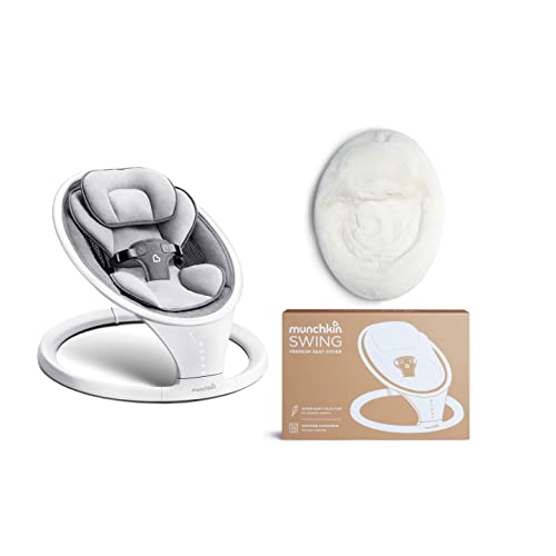Image of Munchkin® Bluetooth Enabled Luxe Baby Swing with Premium Ultra-Soft Faux Fur Cover