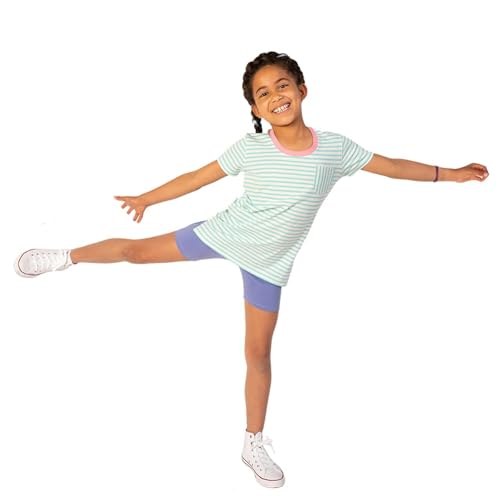 Mightly Girls' Scooped Neck Short Sleeve T Shirts | 100% Organic Cotton, Colorful Casual Stylish Clothes2