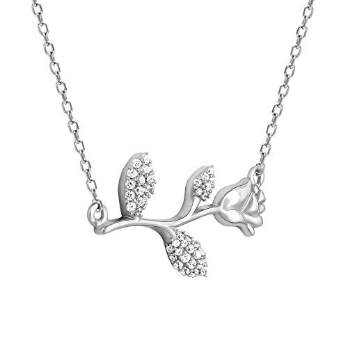 Image of GIVA 925 Silver 18k Gold Plated Rose Gold Zircon Necklace | Gifts for Women & Girls