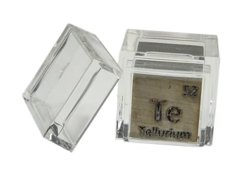 Image of 0.39 inch 10mm Tellurium Metal Cube Te 99.99% Pure Periodic Table Element Collection Science Education Display Block Cube + Acrylic Case Box - 1PC