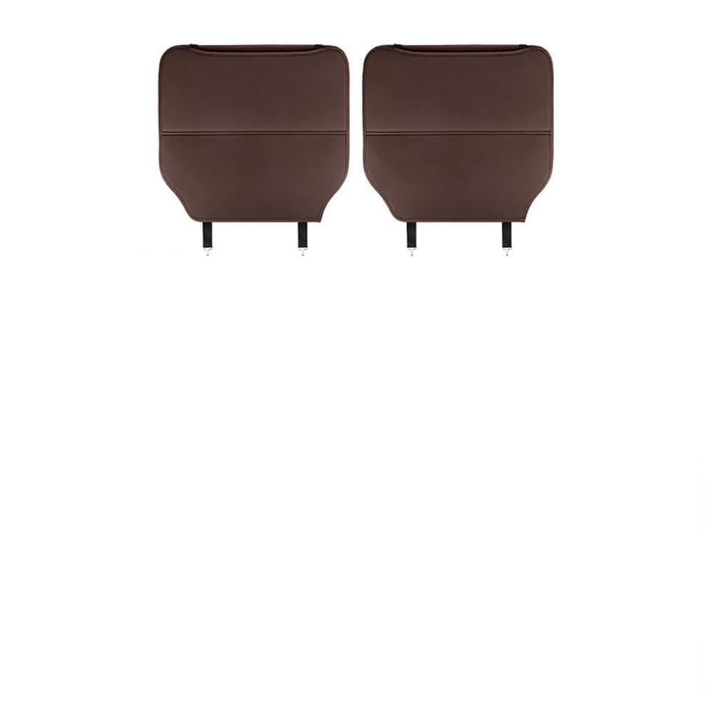 2 Stück Auto Rückenlehnenschutz für Jeep Cherokee Grand Cherokee 2003-2019, Autositz Kickschutz mit Taschen, Rücksitz Organizer aus Wasserdichtem Leder,C Brown