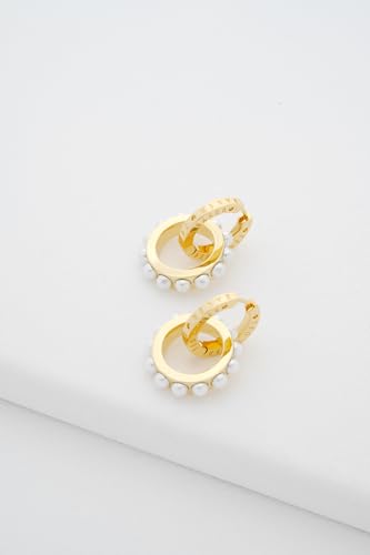 Ted Baker London Lorrie Double Link Drop Earrings for Women (Gold/Pearl)4