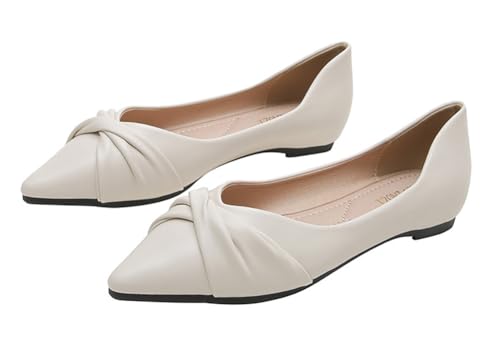 Women's Flats Shoes Pointed Toe Casual Ballet Flats Soft Comfortable Slip On Shoes for Dressy Office Travel