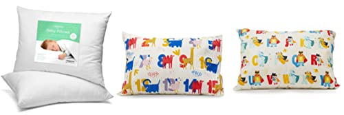 Celeep Toddler Pillows (Bundle Of 4) With 2 100% Organic Cotton Pillowcases - Small Kids Pillow With 100% Soft Organic Cotton Breathable Cover - #TOP4