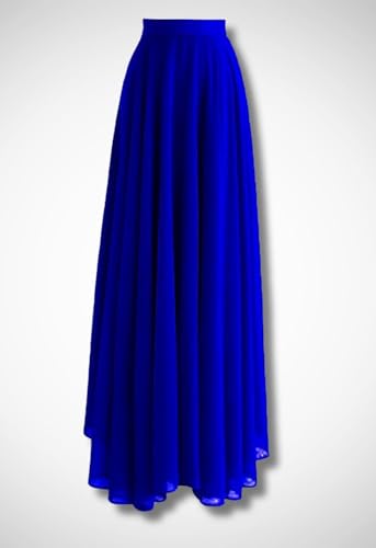 Image of Women's Full Length Georgette Long Skirt- Lehenga with 8 Meters Maxi Flare