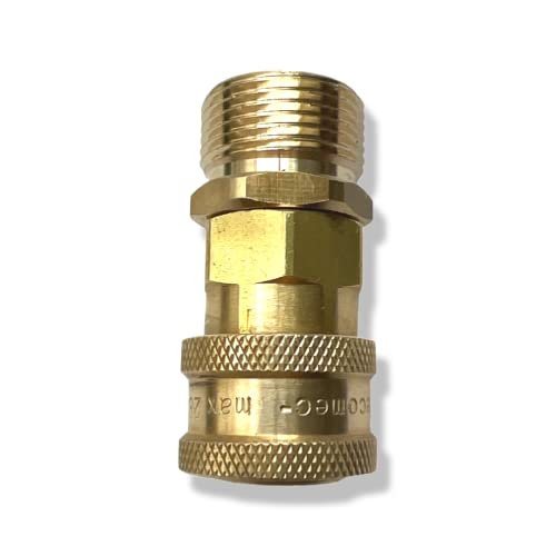 Conector de acoplamiento rápido M&M Smartek, adaptador de bayoneta de 1/4 de pulgada para lanza de espuma, limpiador de coches con boquilla de espuma de alta presión (M22 Rosca exterior #12)