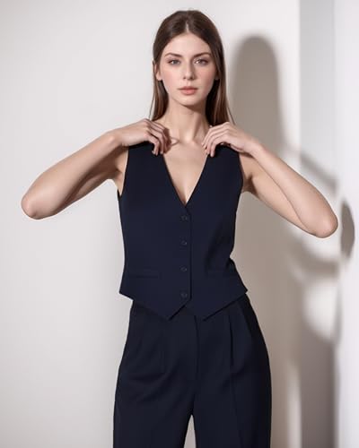 Image of ROCKSY V Neck Waistcoat for Women | Sleeveless Formal Jacket Top | Office Wear Regular Fit Blazer Vest.