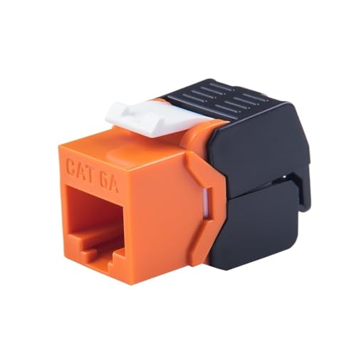 10G Ethernet RJ45 CAT6A color network module tool-free connection(6 pcs,Orange)