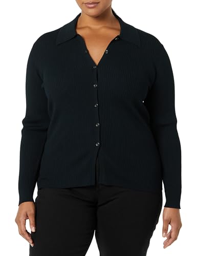Amazon Essentials Women's Fine Gauge Stretch Polo Ribbed Cardigan (Previously Daily Ritual)4