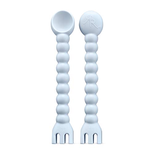 Image of Ryan & Rose Cutie Tensils Baby Spoon and Fork [2 Pack] (Blue)
