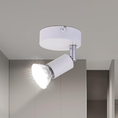 Lichtmaler Lampada Faretti Soffitto Parete - Lampadario Bianco GU10 Illuminazione Soffitto Faretto Girevole 330° da Bagno Soggiorno Cucina Salotto Corridoio, Lampadina Non Inclusa