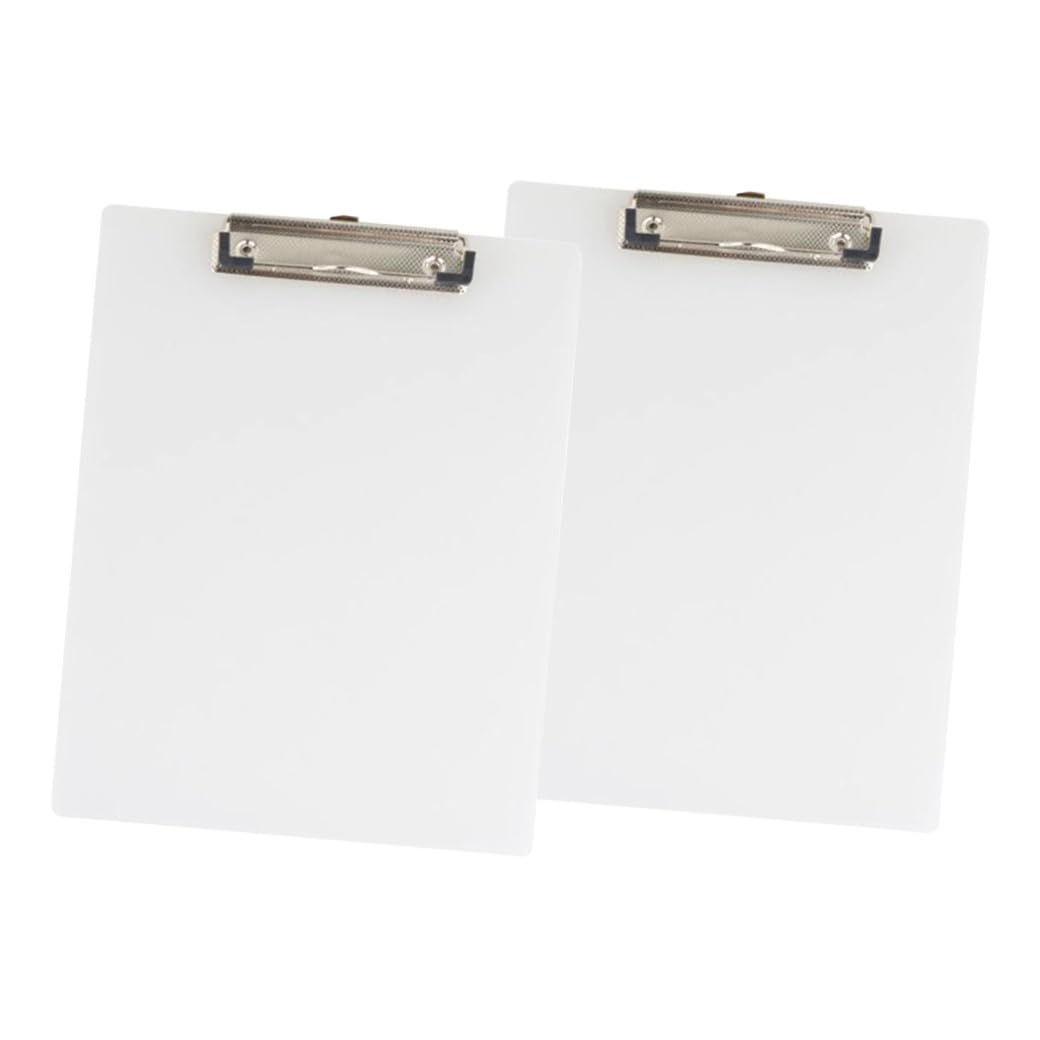 Presse-papiers A4 Transparent en Plastique, Lot de 10 pour Bureau