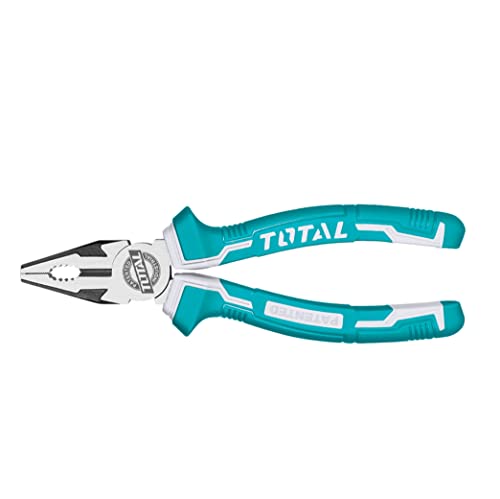 Total Tools - Alicate Universal Reforzado | 180 mm | Máxima Resistencia y Fuerza | Mango Ergonómico de Fibra | Fijación para Protección Anti Caídas | Cromo Vanadio Cover