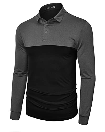 TAPULCO Mens Long Sleeve Polo Shirt…