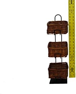 Countertop Display, 3 Pack, Wicker Basket & Black Frame