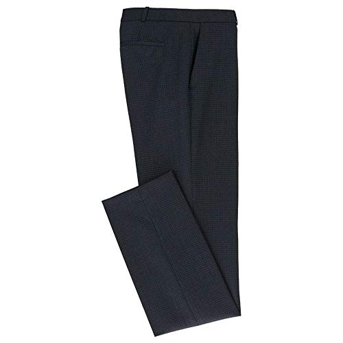 Hugo Boss Women's TAMEA1 Microcheck Stretch Wool/Silk Dress Suit Pants - 6 Blue