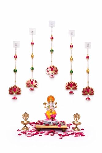 Best Artificial Flower Garlands: Festive Floral Decor 56 Hanging for Diwali Decoration toran | Lotus Pink Hanging Long Gar...