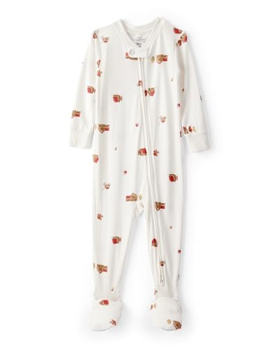 Carter's Neutral PurelySoft Long-Sleeve 2-Way Zip Pajamas, Fall House, 18M