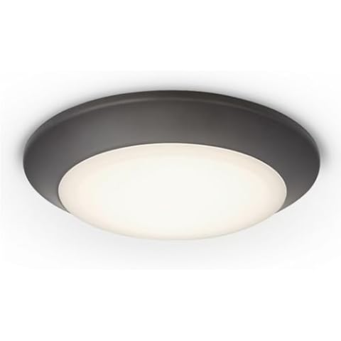Ciata LED Low Profile Ceiling Light, Semi-Flush Mount Fixture, 7.5” Round Dimmable Lighting, Indoor Outdoor, Wet Rated, Kitchen, Living Room, Bedroom, Hallway, 5CCT Selectable, 16W, Black-Bronze Cover
