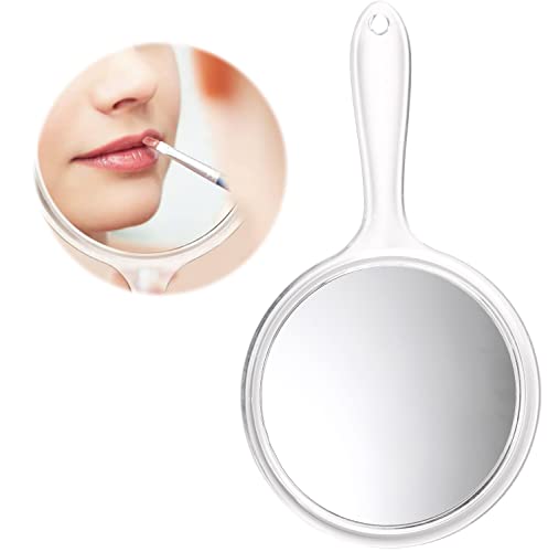 YUFFQOPC 1 Stück Handspiegel Doppelseitiger Handspiegel Friseursalon Kosmetikspiegel Ppelseitiger Schminkspiegel Handspiegel Vergrößerung Spiegel Kosmetikspiegel Kosmetikspiegel Vergrößerung Spiegel Cover