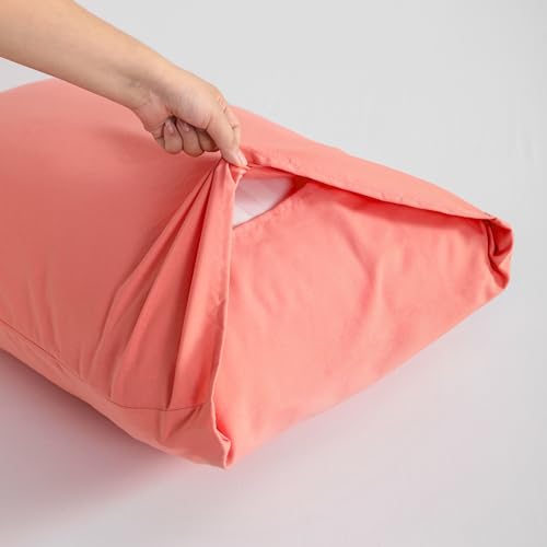 FLXXIE Microfiber Pillow Cases Queen Size Set of 2, Soft Pillowcases with Envelope Closure, Wrinkle Resistant Pillow Covers, 20x30, Coral