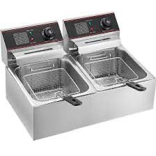 Best Kitchen Equipment Commercial Deep Fryer, Dual Tank, Stainless Steel, 6 Litres Capacity