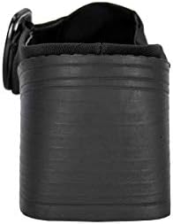 Fuzzy Judith (6867) Women's Wide Width Comfort Heeled Sandals With Buckle BLACK 8.5 | Image 3