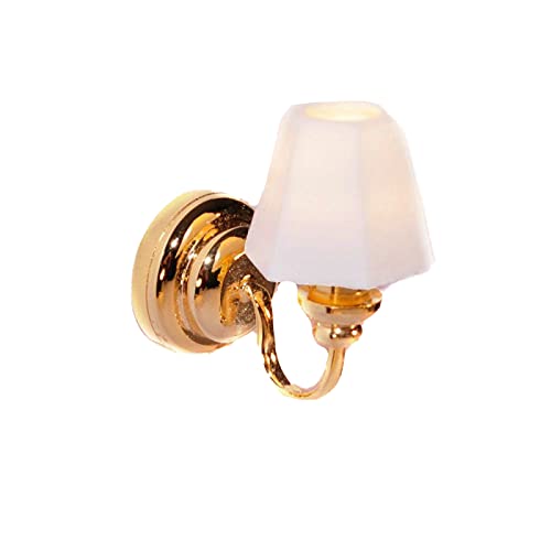 Melody Jane Puppenhaus Wandleuchte – Goldfarben, Getönt, 12V, Für 1:12 Maßstab, Miniatur-Beleuchtung