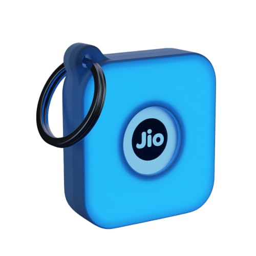 Image of Case for JioTag Air and Go with Keychain Ring, Protective Holder Cover for Jio Tag Tracker, Anti-Lost & Shockproof Accessory for Keys, Luggage, Pets, and Backpacks (3, Glow (Blue))