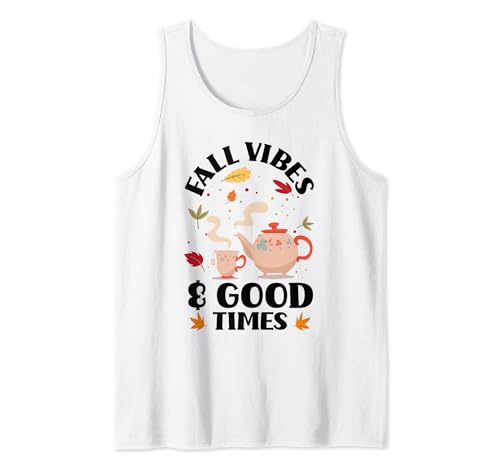 Fall Vibes Leaves And Pumpkin Art Autumn Lovers Canotta