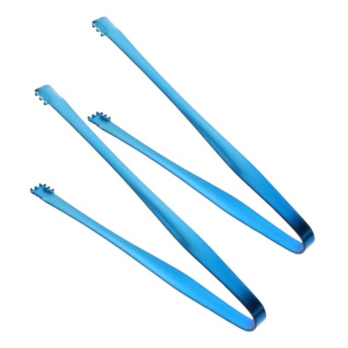 VICASKY Camping Essential: 2pcs Stainless Steel Ice Cubes Tongs Eggshell Removal Tool Food Tongs for Tea Appetizers Salad