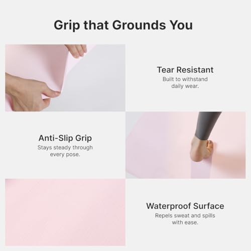 Image of Cult Yoga Mat 4mm EVA with Carry Strap - Lightweight, Non-Slip, Cushioned & Sweat-Resistant Exercise Mat - Eco-Friendly Workout Mat for Yoga, Pilates, Meditation & Home Gym - Pink