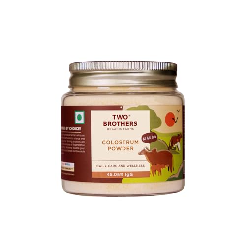 Image of Two Brothers Organic Farms Colostrum Powder | Desi Gir Cow Colostrum | Health Supplement for Supporting Immunity, Digestion, & Overall Health | No Added Preservatives | Desi Gir Cow Colostrum Milk (100G)
